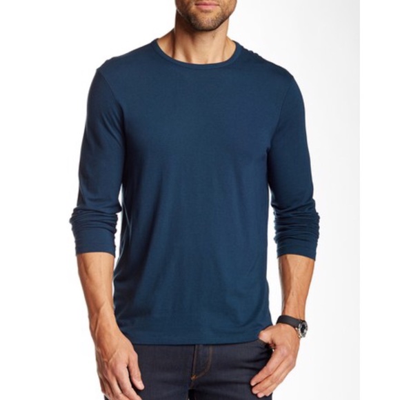 John Varvatos Star USA Men/'s Deep Blue Knit Cotton V-Neck Pullover Sweater